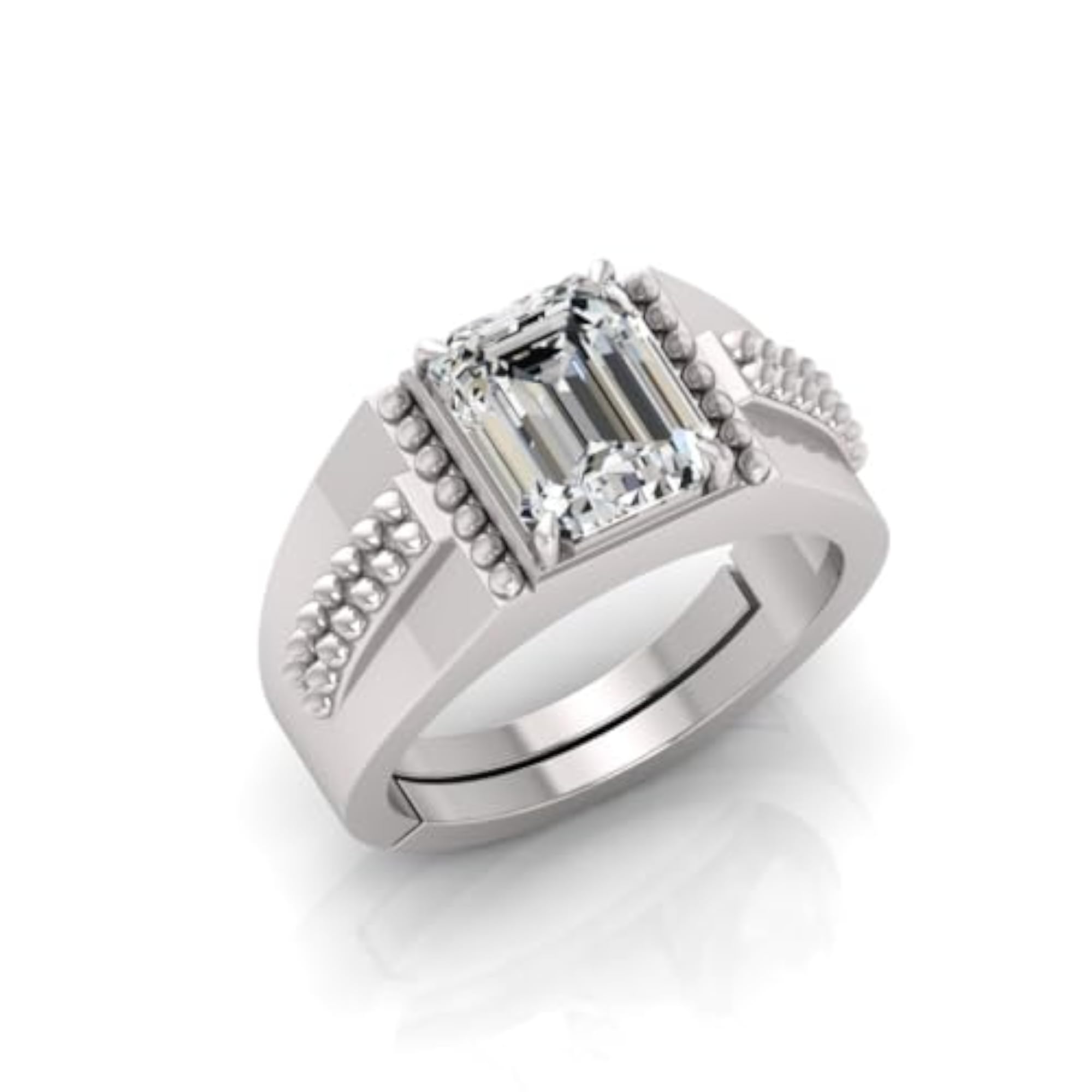 5.25 Ratti White Sapphire Adjustable Ring, Lab Certified